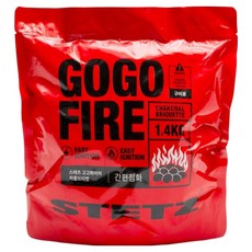 스테츠 고고파이어 간편점화 바베큐숯, 1.4kg, 1개