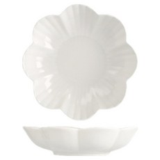 Daparang 圓形白花陶瓷沙拉碗 中型 HJ1036, 單一顏色, 2個