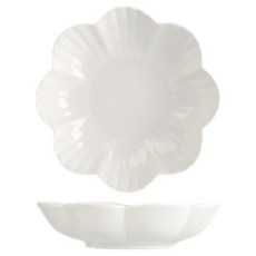 Daparang 圓形白花陶瓷沙拉碗 小型 HJ1036, 單一顏色, 2個