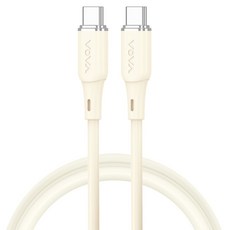 보바 C타입-C타입 고급 실리콘 초고속케이블 60W, 1.2m, Ivory, 1개