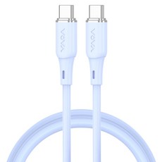 Vova Type-C轉Type-C 高級矽膠超高速傳輸線 60W, 藍色, 1個