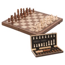 ASTRUM 送禮用 家庭原木折疊式磁吸高級西洋棋棋盤組, 棕色, 1套