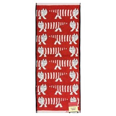 MARUSHIN 丸真 LISA LARSON 北歐瑞典設計風毛巾 交錯貓咪 棉紗, 紅色, 1條