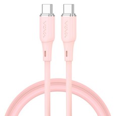 Vova Type-C to Type-C 高級矽膠超高速充電線 60W, 粉紅色, 1個