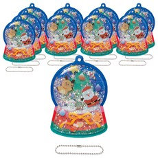 minhwashop 冬季果凍雪球鑰匙圈DIY樹 S250092A, 混合色, 10個