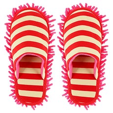 MarketA 條紋居家地板清潔拖鞋 S(230~240mm), 紅色, 1個