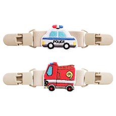 理享家 幼稚園手帕夾2件組, 消防車 + 警車, 1套