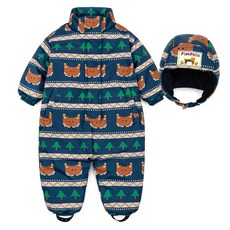 삠뽀요 노르딕 스키복 + 모자 세트 OLHCX02