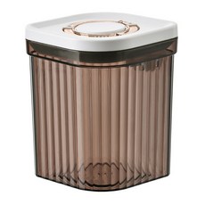 Kyhome 按壓式密封儲物罐 奶粉分裝罐 防潮收納罐 零食 收納罐 保鮮罐 茶色, 1個