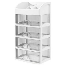 Yuinjihwa 現代透明壓克力宿舍護膚品唇膏收納盒, 白色, 1個