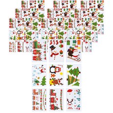 minhwashop 聖誕節靜電貼紙樹 I250045B, 混合顏色, 10個