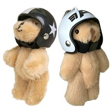 디어민 곰돌이 인형 키링 2종, 1세트, 블랙, 화이트, 17cm