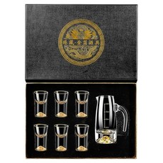 中國白酒 白酒 專用 高級酒杯 6入+ 醒酒器 禮盒組 透明, 1套