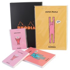 RHODIA 便條紙 Jean Jullien 聯名款 A7 2入 + A6 + A5, 粉紅色 + 黃色, 1套