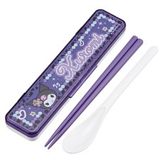 Skater 掀蓋環保餐具組 18cm, 庫洛米, 1套, 筷子 + 湯匙 + 收納盒