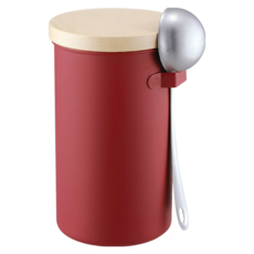 elfin 日本高桑金屬 咖啡保存罐 附挖勺, 紅色, 1套