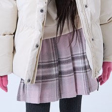 applepink 青少年格紋毛呢百褶裙 U701