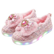 FootFoot Tweed on Heart LED 毛絨懶人鞋