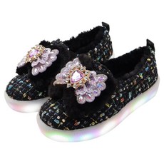 FootFoot Tweed on Heart LED 毛絨懶人鞋