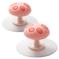 GONQIN 馬桶蓋套 矽膠蘑菇型把手 2入, 2個, 粉紅色