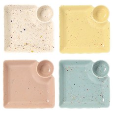 베로나 루체 만두접시 4종 세트, B(IVORY, YELLOW, PINK, BLUE), 1세트