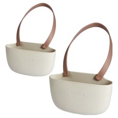 PICKYPICKS 瀝水功能掛式收納籃, 2個, 米色 + 棕色