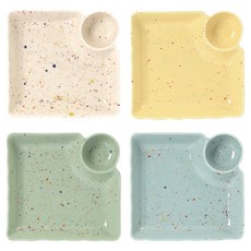 Verona Luce 餃子盤 4件組, C(IVORY, YELLOW, GREEN, BLUE), 1套