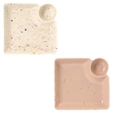 Verona Luce 餃子盤 2件組, 象牙白, 粉紅色, 1套