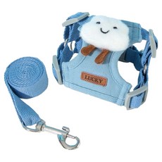 寵物星樂園 立體造型胸背帶牽引繩, 藍色雲朵, 1個