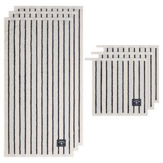 타올쿤 멀티스트라이프 세면타올 44 220g 30수 코마사 3p + 멀티스트라이프 고리수건 36 60g 30수 코마사 3p 세트, NAVY, 1세트