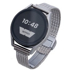 w9999 Galaxy Watch D扣編織金屬錶帶 20mm, 銀色, 1個