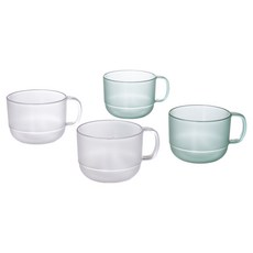 아띠홈 에코젠 머그컵 2종 x 2p 세트, 클리어, 아쿠아, 1세트