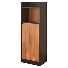 HOPMA 合馬家具 日式造型單門四層櫃 G-1D2050BKPTK, 黑胡桃配拼版柚木