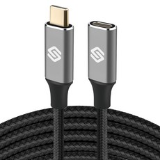 스페이스쉴드 크로노스 100W USB3.2 Gen2 PD PPS 4K 20Gbps C to C 초고속 충전 연장 케이블, 블랙, 1개, 3m