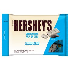 허쉬 쿠키 앤 크림 초콜릿 미니 사이즈, 165g, 1개