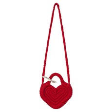 MystiKotita More Heart 扁平迷你斜揹包 Clara愛心包 鉤針編織 DIY材料包, 紅色, 1個