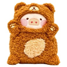 TOYZEROPLUS Play in the Box 露露小豬農夫熊毛絨鑰匙圈娃娃鑰匙扣, 1個