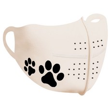 U2SPORTS Standard Lifestyle Pro PRO 狗狗腳掌 PAW 防紫外線運動口罩, 象牙白(黑色PAW), 1個