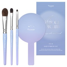 피카소 오로라 드림 에디션 브러쉬 3종 + 핸드미러 세트, 1세트, 혼합색상