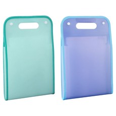 투데이리빙 13칸 A4 아코디언 파일 수납 케이스 2종 세트 CD_OOS_AL064L, 그린, 블루, 1세트