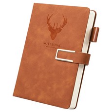 TODAY LIVING 鹿萬年皮革精裝磁吸日誌 A5 CD_OST_NE007C, 棕色, 1個