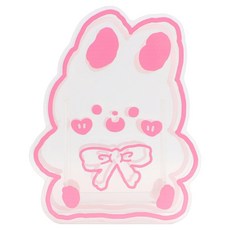 귀여운 캐릭터 투명 연필꽂이, 분홍토끼, 1개
