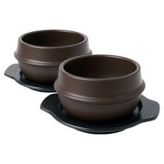 HAPPY JUNG 韓國真陶鍋解酒鍋 3號 + 美耐皿託盤 2入組, 1套, 13.8cm