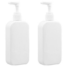 뉴앤룩 샴푸 디스펜서 주방세제 리필 공병 화이트 라운드 슬림형 300ml, 일반 화이트 펌프, 2개