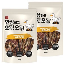 야아부르니 안심하고 오독!오독! 강아지 수제간식, 300g, 2개, 오리날개
