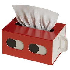 The Flow 偷看大眼感性居家裝飾面紙盒, 番茄紅, 1個