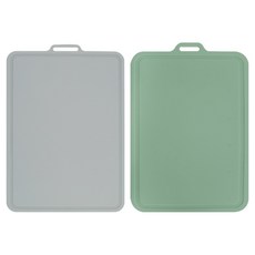 SiliconStory 抗菌鉑金矽膠雙面砧板 大型2件組, 1套, 藍灰色 + 薄荷綠