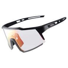 TRVL 自行車變色HD鏡片 鏡面 高爾夫 運動 跑步 護目鏡 全框 TRVLE-02, F3 黑色 + 灰色(鏡框) + 紅色變色(鏡片), 1個