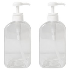 뉴앤룩 슬림형 디스펜서 주방세제 리필용기 핸드워시 젤타입 공병 500ml, 투명, 2개