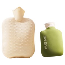 TLYS-J 注水式熱水袋/熱敷袋 1L 附綠色搖粒絨布套, 1個